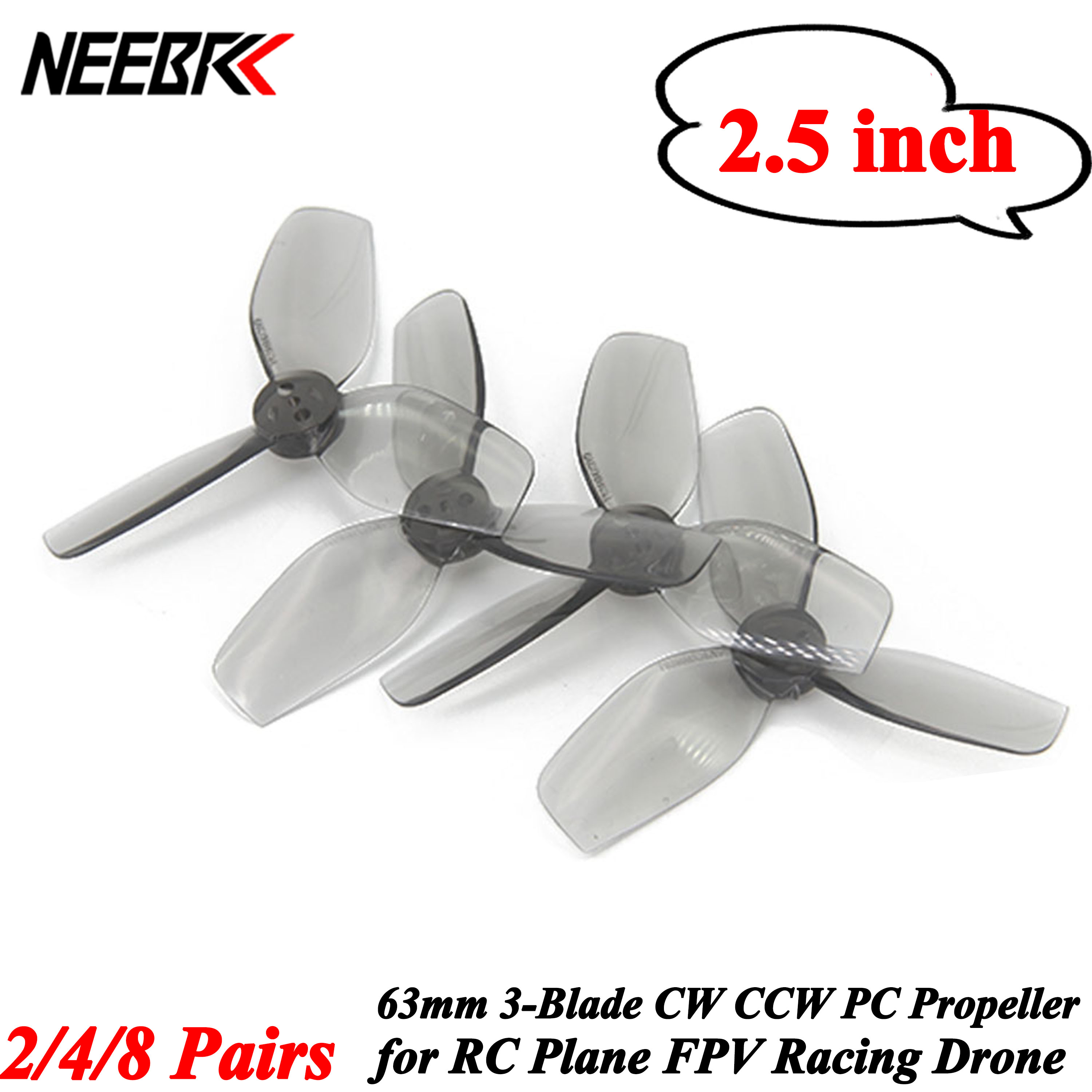 Rc Plane Hobby Zone - NEEBRC 2/4/8 Pairs 2.5inch 63mm 2CW