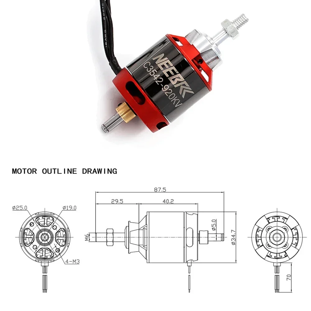 1/2/4PCS 3542 920KV 1400KV Out – Rc Plane Hobby Zone recenzja i cena