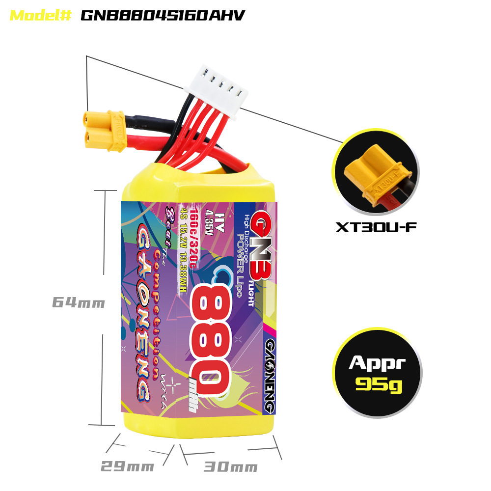 GNB 4S 880mAh 15.2V 160C/320C  – Lipo Battery 4S recenzja i cena