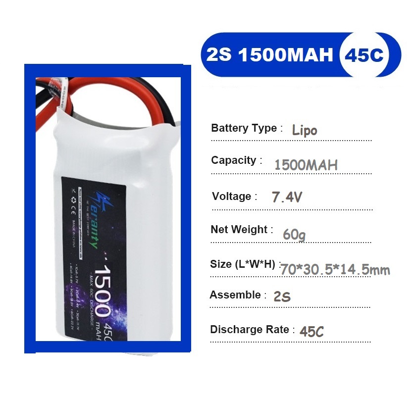 2PCS 7.4V Lipo 2S Battery 1500 – Rc Hobby Usa recenzja i cena