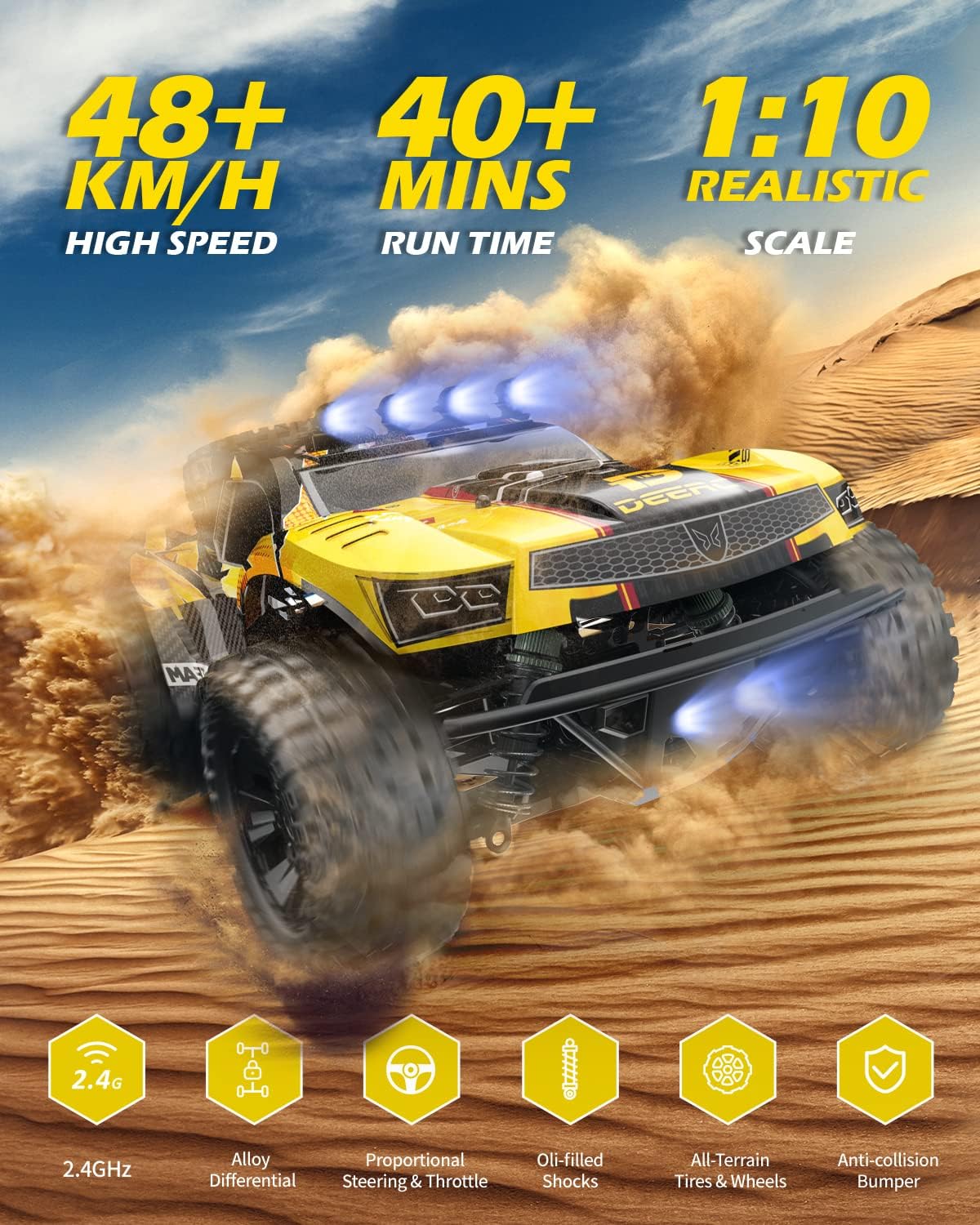 DEERC 9201E 1:10 Large Remote  – Rc Hobby Light recenzja i cena
