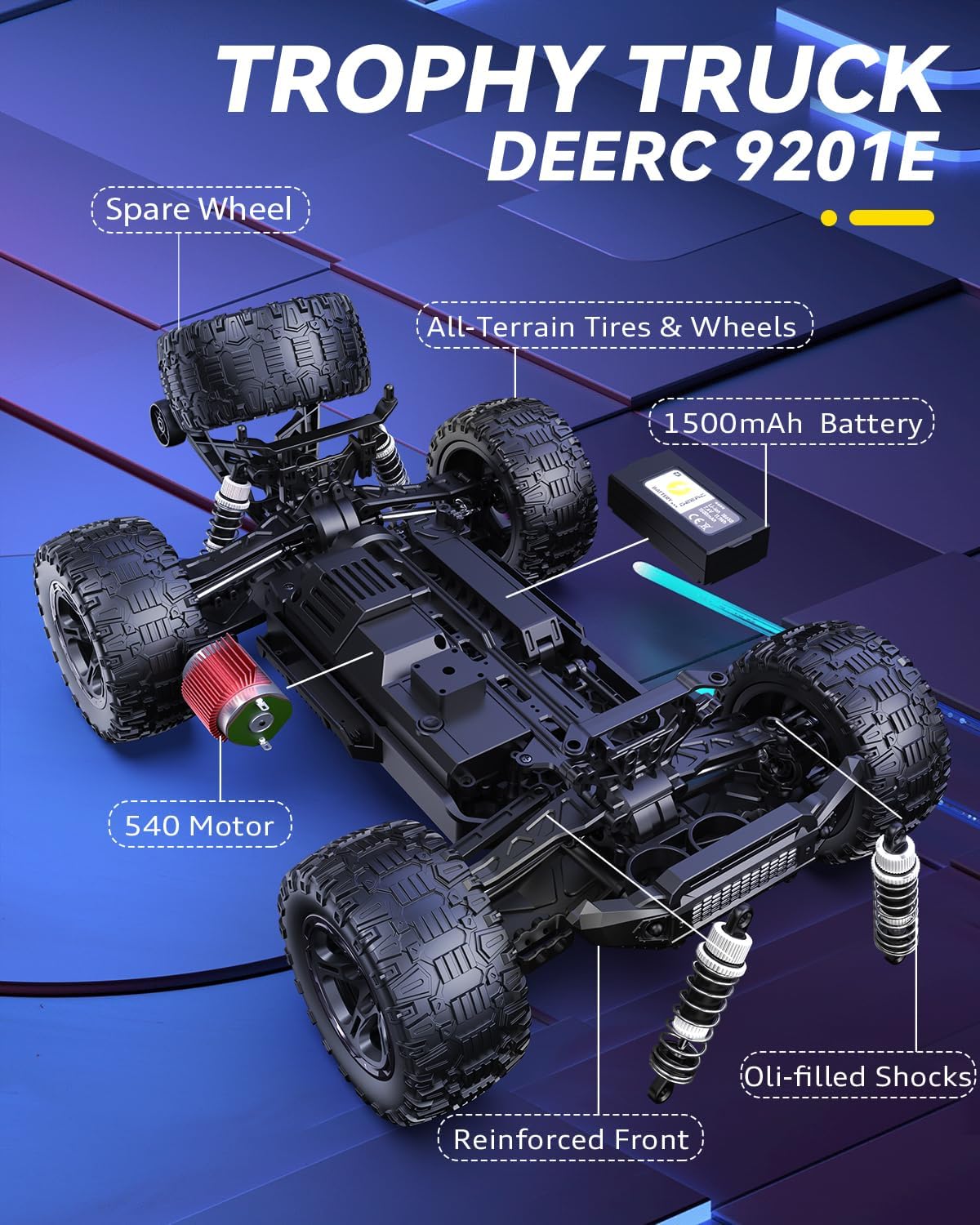 DEERC 9201E 1:10 Large Remote  – Rc Hobby Light recenzja i cena